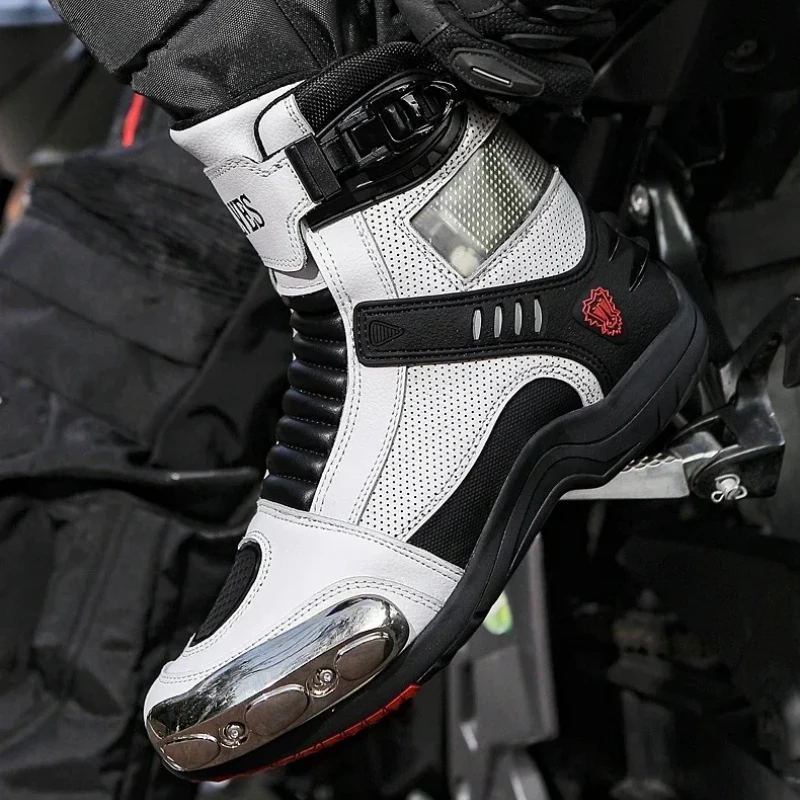 Motorcycle Shoes Men Women Motorbike Riding Shoes Breathable Biker Motorcycle Boots Motorboats Bota Zapatos Para Moto Hombre
