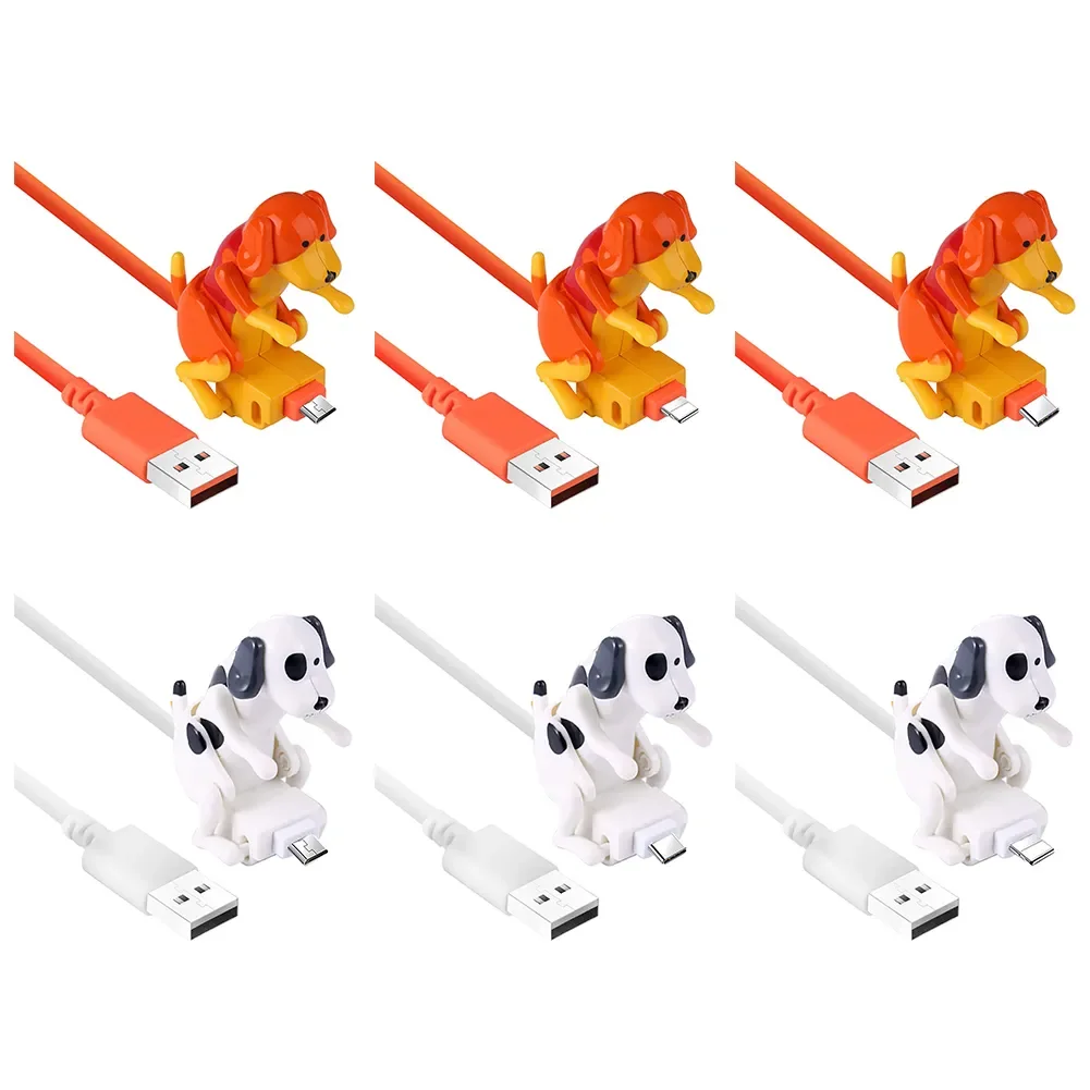 MVQF Funny Humping Dog Fast Charger Cable Data Cable for IPhone Mobile Phone Charging Line Prank Gifts Decompression Toys