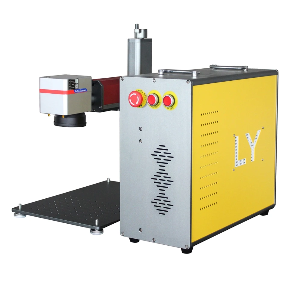 Mini Separated 20W 30W 50W 70W 100W RAYCUS Fiber Laser Engraving Marking Cutting Machine Metal Engraver Carver Air Cooling 220V