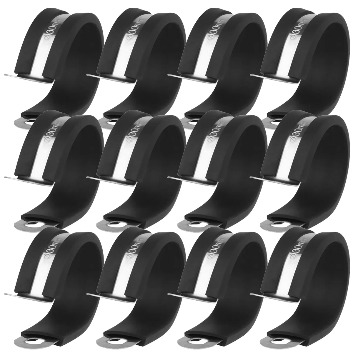 

12Pcs Durable R-Type Cable Clip Simple Design Wire Clamp for Home Industry Ship Windshield 6x4.5x1.8cm -Type Cable Clip