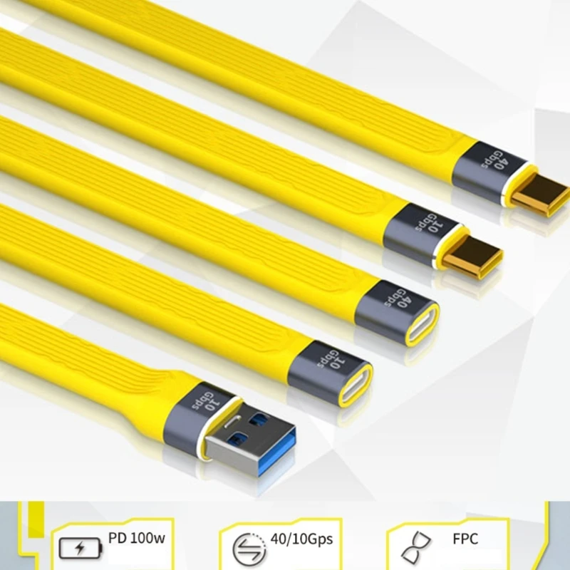 5A Fast Charging Short Cable USB C To C Cable 10Gbps 40Gbps Data Cable Thunderbolt 3 QC4 Cable For Macbook Pro Laptop Cellphone