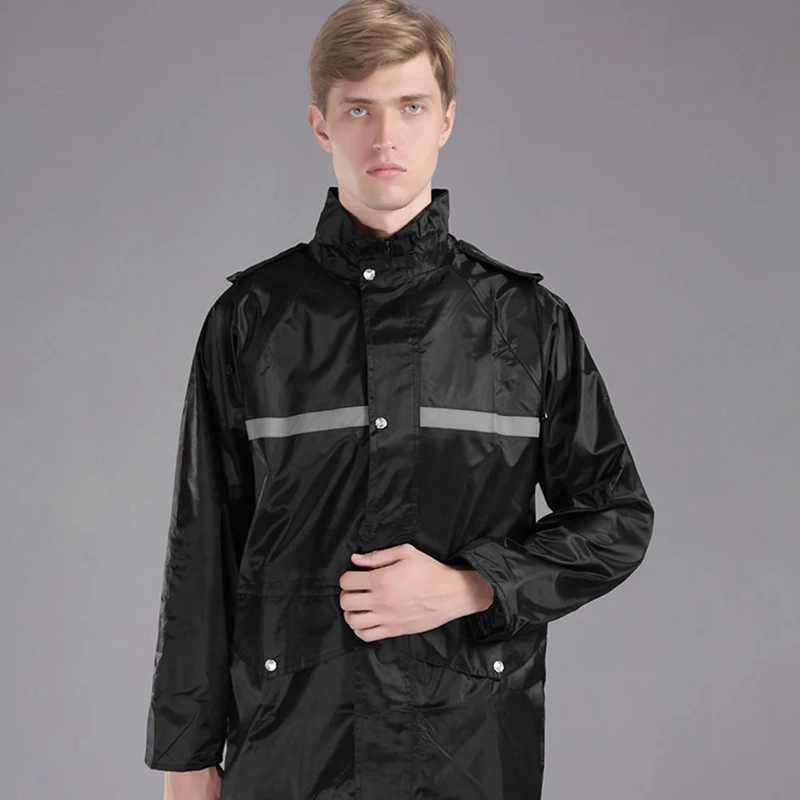 Thickened PVC Split Waterproof Raincoat For Men's Motorcycle Impermeable Rain Jacket Pants Suit Protective Rainwear