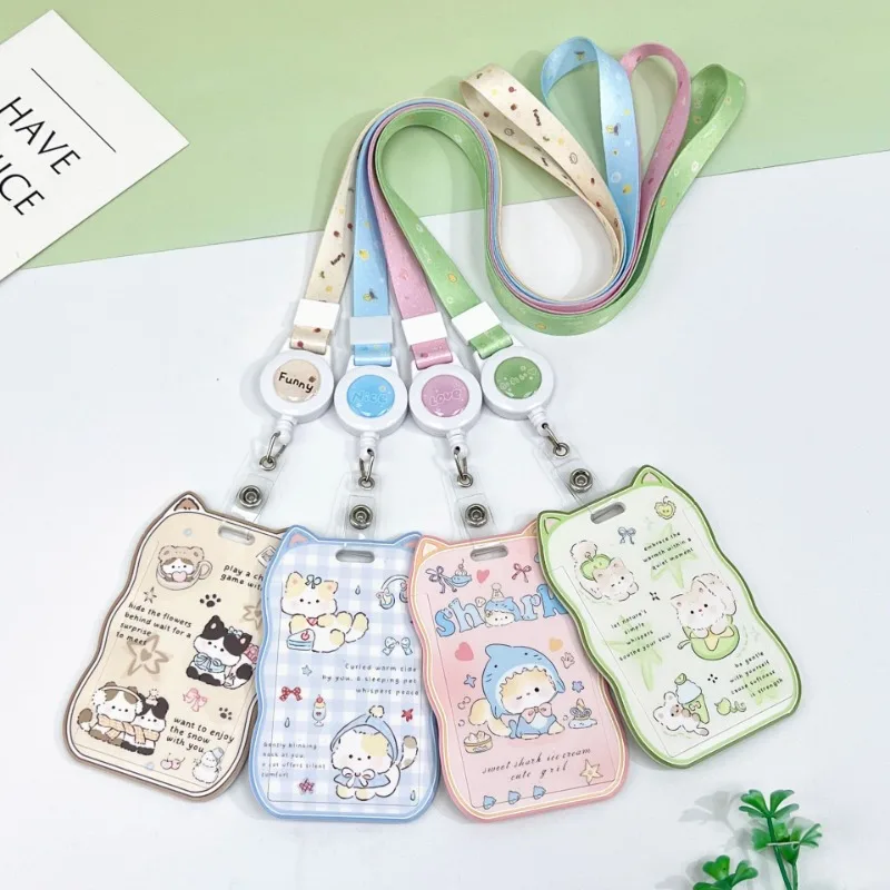 New Kawaii Cartoon Kpop Photocard Cover with Short Charm 2025 Korean Fashion ID Photo Card Protector Pendant Set Back To School