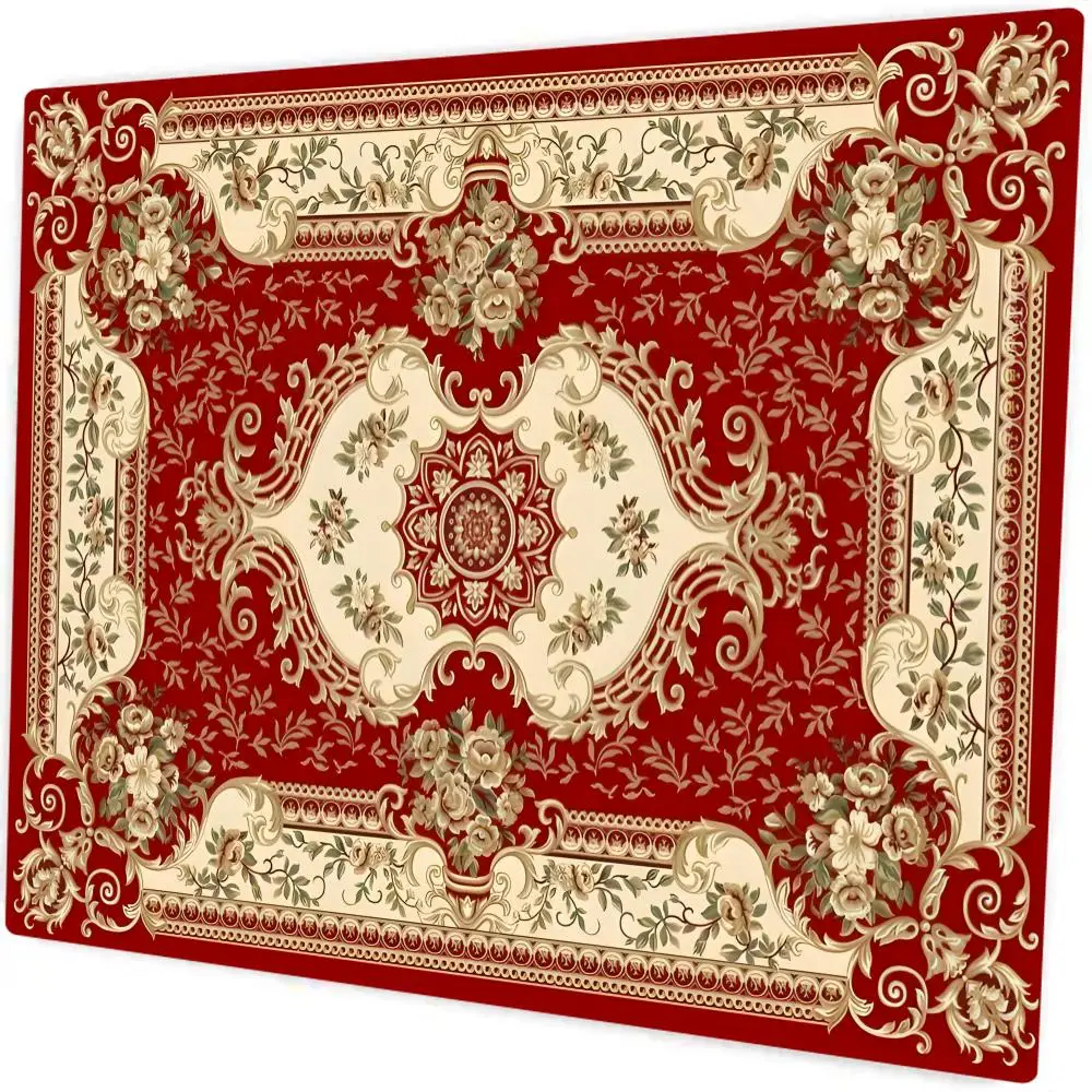 Persian Carpet Mouse Pad Small Rubber Anti-Slip Portable Laptop Mousepad Edge-Locked Durable Desk Mat 22*18cm Office Gaming Rug