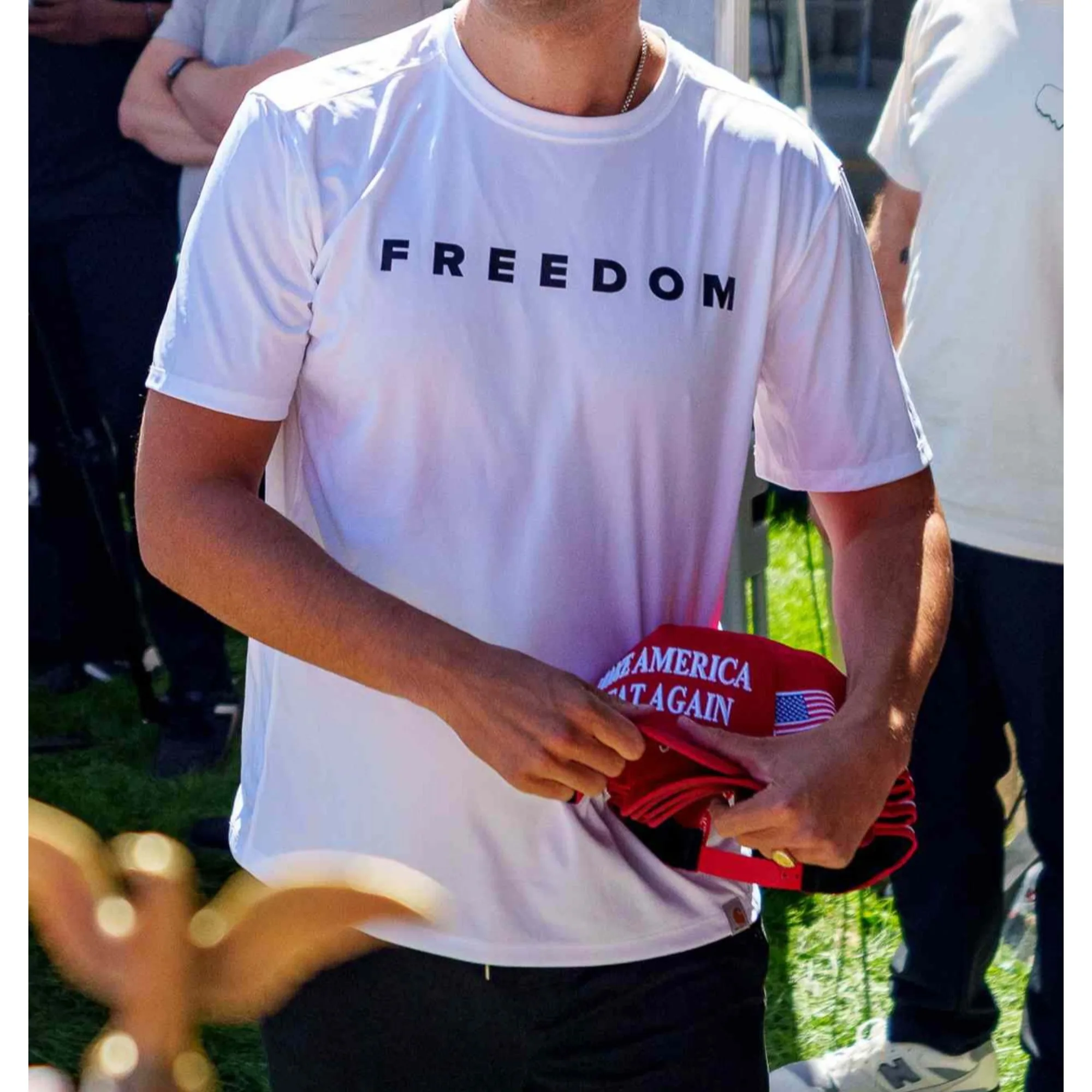 تي شيرت قطني مطبوع عليه رسومات Freedom للرجال والنساء للجنسين ملابس الشارع عالية الجودة للمروحة بأكمام قصيرة ملابس علوية قطنية كبيرة الحجم