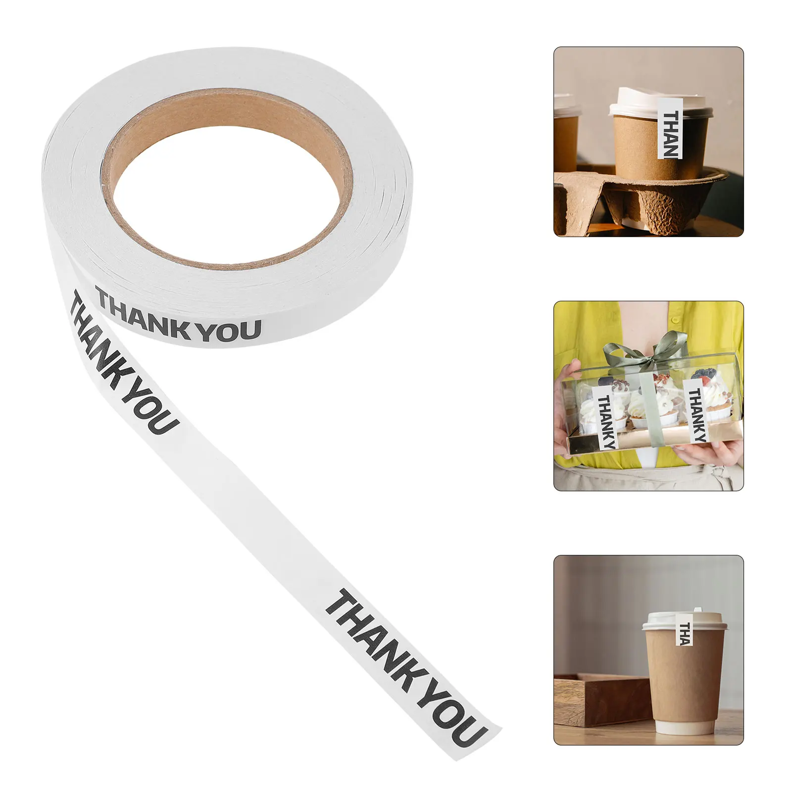 

1 Roll Thank You Sealing Paper Packing For Bakery Packaging Bag Sealing Tape Small Business Gift Box Tape Party School Flowers