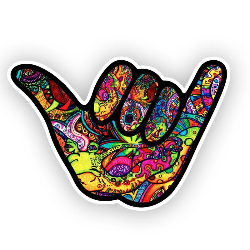 

S90261# 14x10cm Graffiti Hang Loose Surf Beach Ocean Car Stickers Motorcycle Vinyl Decal Waterproof Windshield Auto Accessories