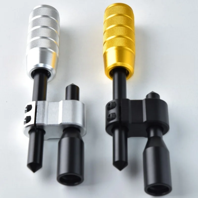 Universal Aluminum Alloy Gear Shift Knob And Rod Set for Manual Cars, Knurled Iridescent Design, H-Shaped Extension Rod