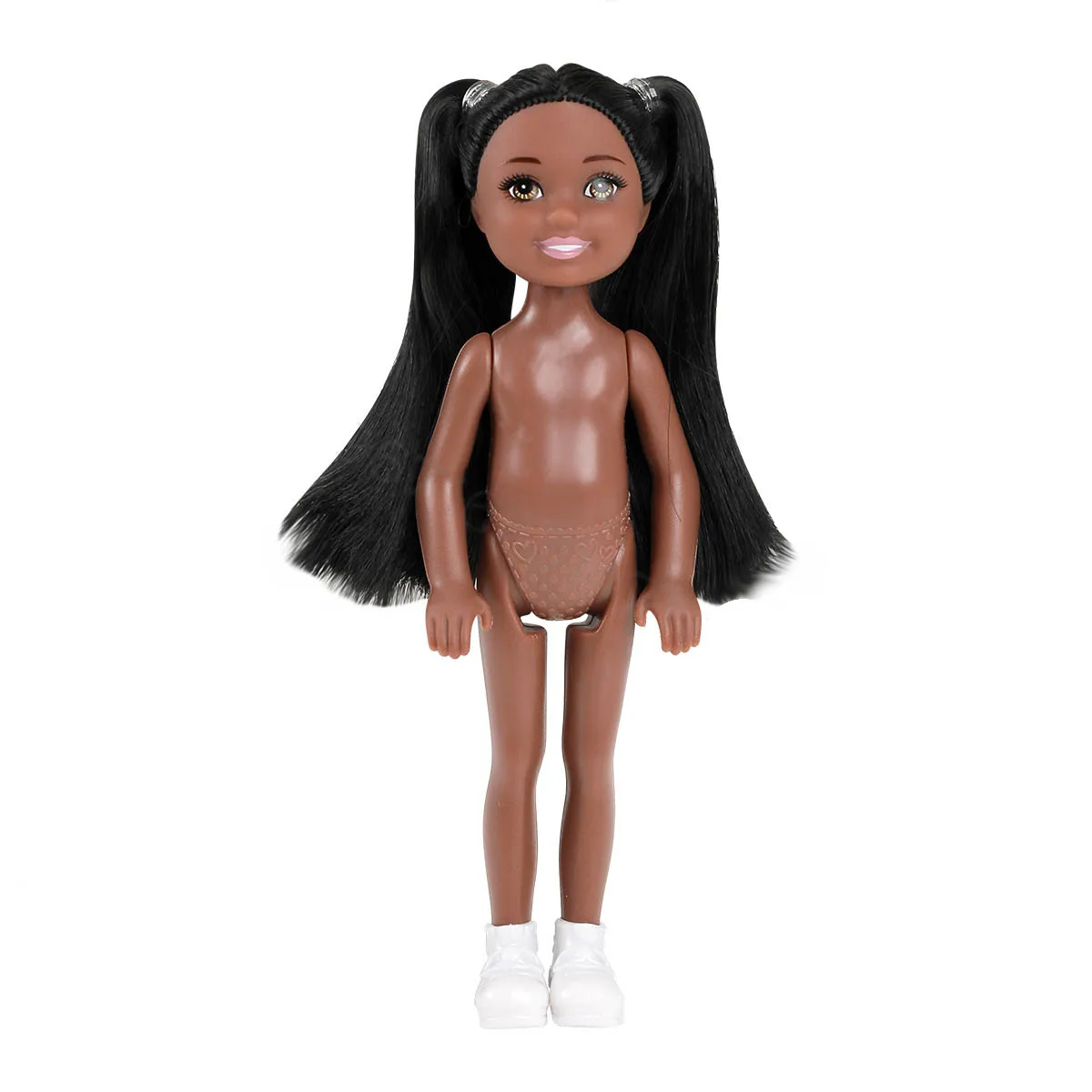Poupée princesse africaine noire nue de 15cm, 1/8 BJD, peau de chocolat, coiffure à la mode, articulations du corps, jouet de maison de jeu mobile pour fille