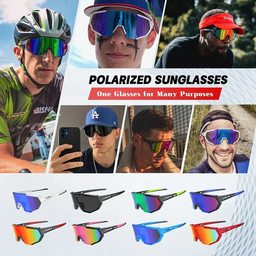 X-TIGER kolorowe spolaryzowane okulary rowerowe mężczyźni kobiety sportowe okulary przeciwsłoneczne szosowe MTB rower jazda na rowerze gogle ochronne JPC