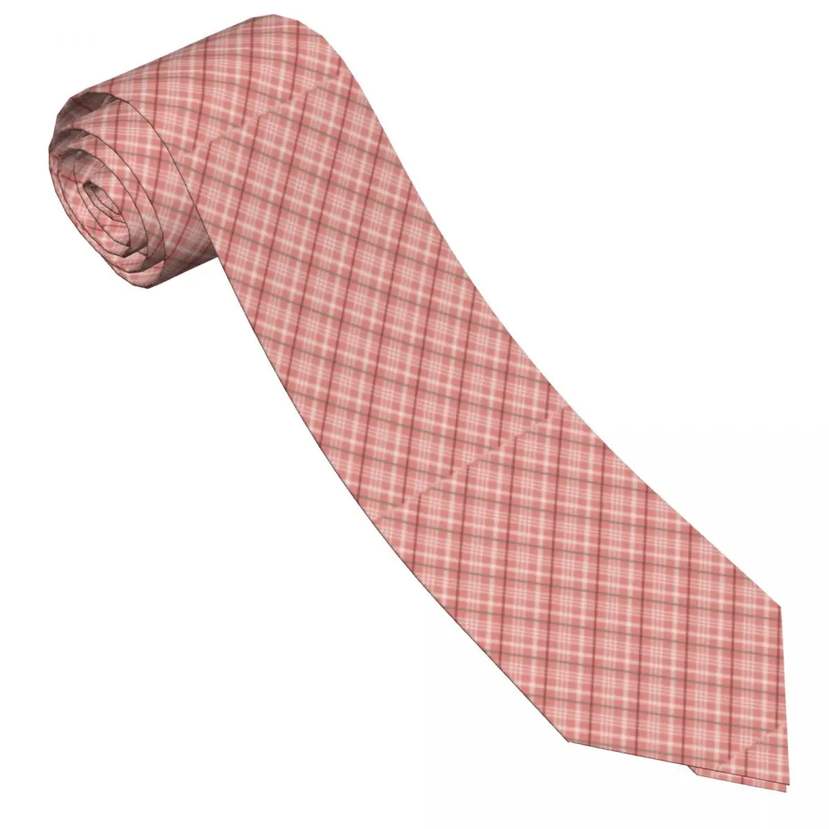 Plaids Check Pattern Tie Pink Abstract Geometric Retro Trendy Neck Ties For Adult Daily Wear Collar Tie DIY Necktie Accessories