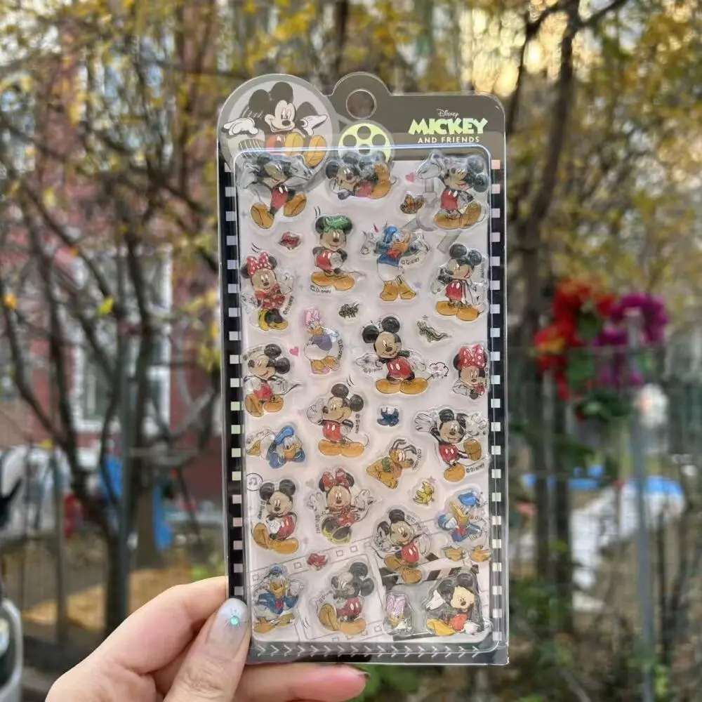 Disney Mickey Mouse Donald Duck Three-Dimensional Relief Crystal Sticker Diy Phone Case Water Cup Decorate Friend Birthday Gift