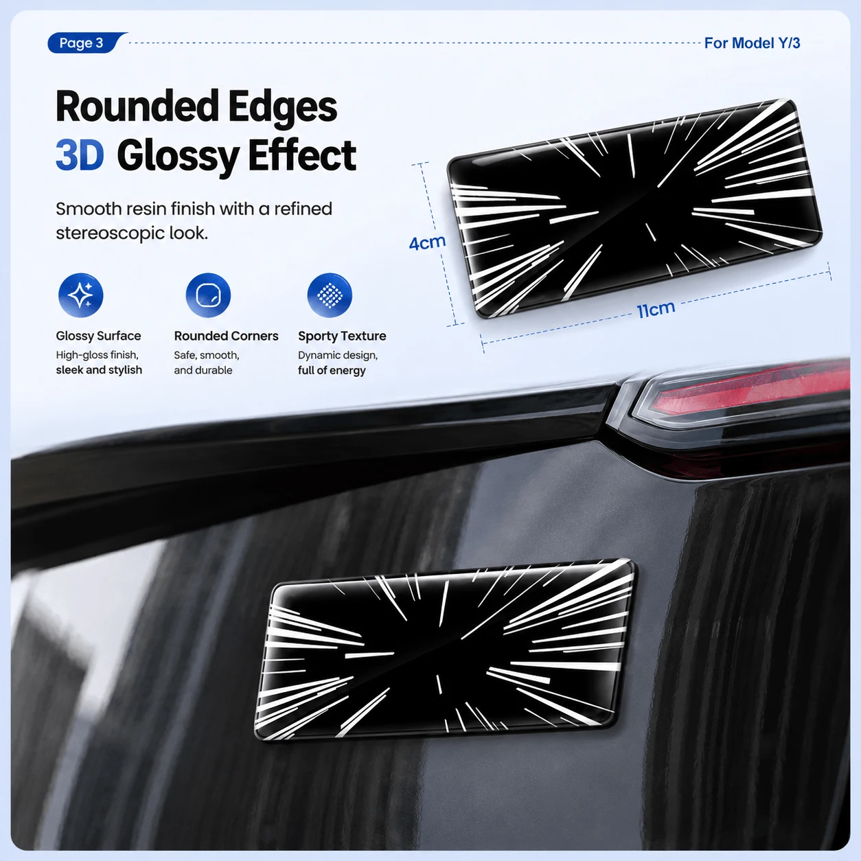 For Tesla Model Y Model 3 Time Tunnel Tail Sticker Personalized Badge Label Creative Decoration Car Exterior Accessories Decal