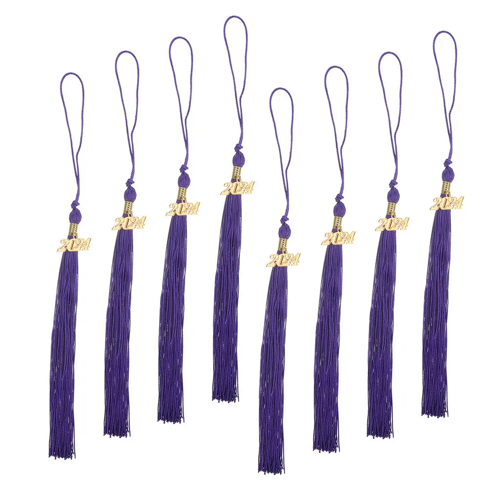 

8pcs Graduation Cap Accessories 13 Royal Blue Tassel Pendants Caps Tassels Hat Ornaments Supplies Polyester Fringe