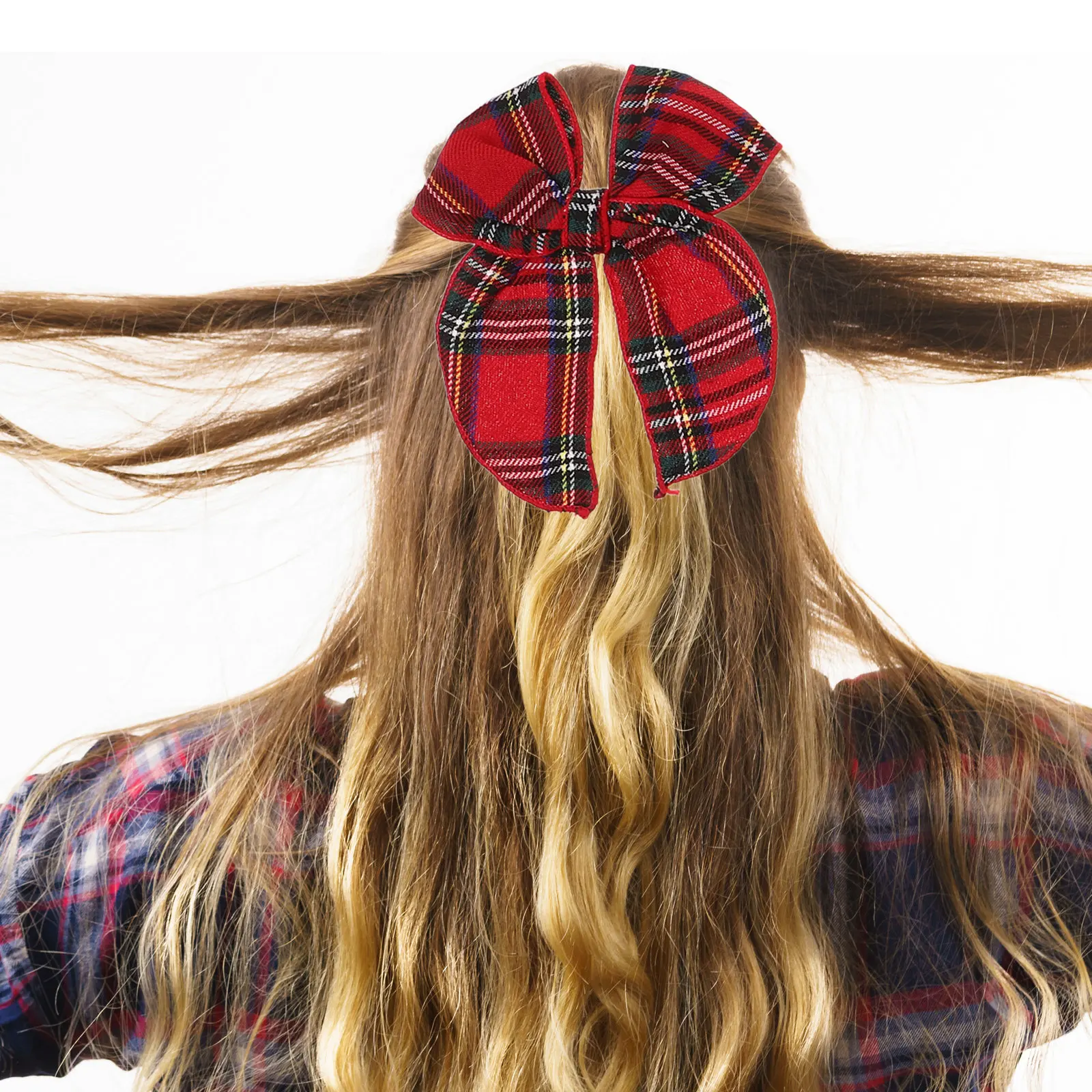 

Набор из 8 рождественских заколок для волос: оригинальные клетчатые банты-заколки для девочек, надежно фиксирующиеся, праздничные банты для волос для рождественских вечеринок и повседневного использования