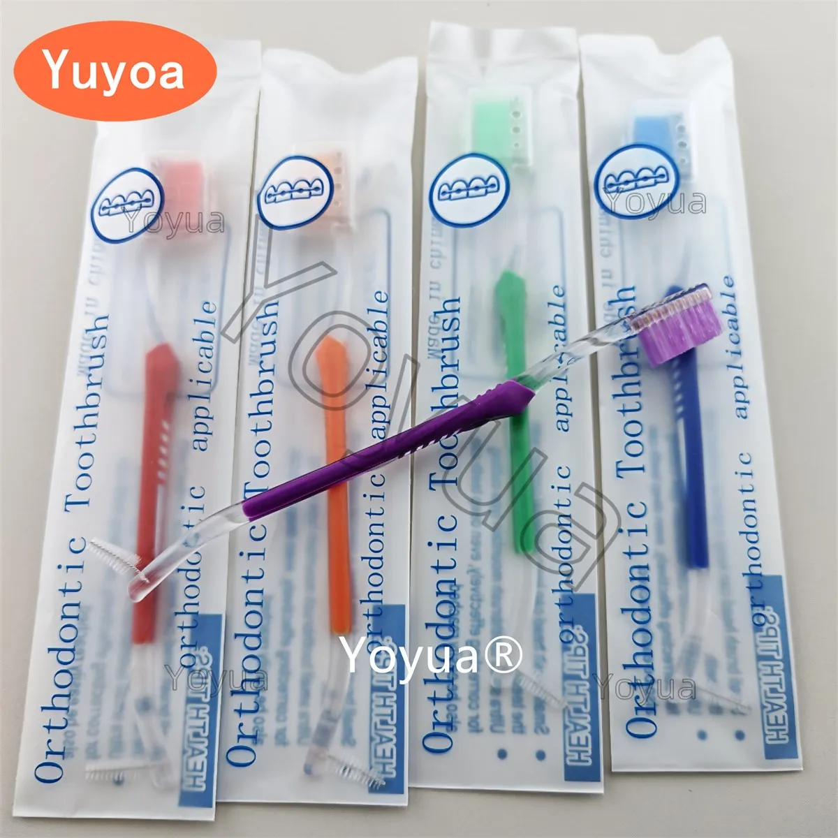30pcs 2-in-1 Orthodontic Toothbrush With Interdental Brushes Dental Double Ended Tooth Brush Cleaning Brace Oral Care