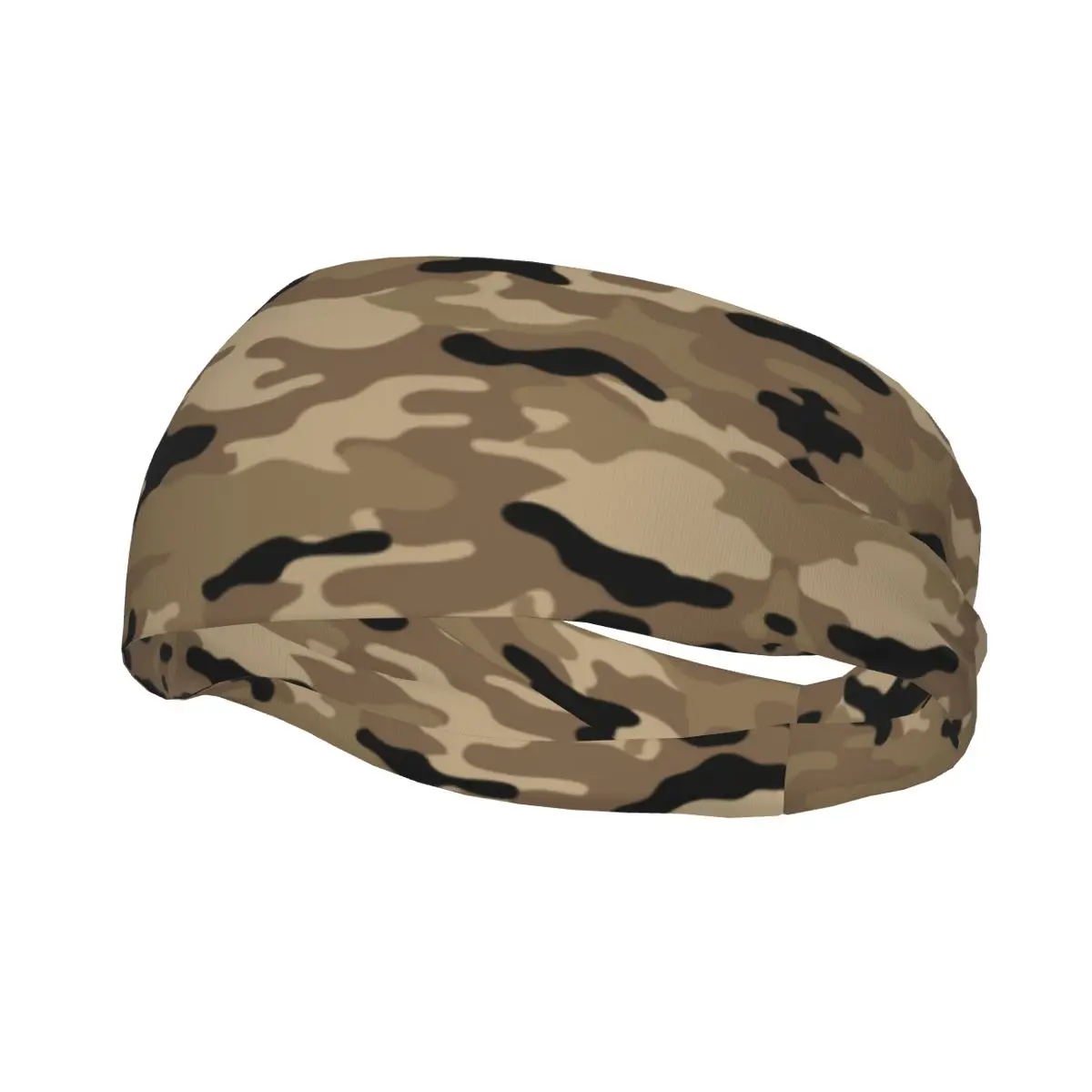 Custom Brown Woodland Camo Pattern Gym Sweatbands Men Women Non Slip Absorbent Army Military Camouflage Headband Running