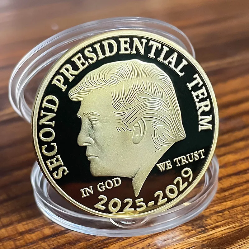 US Donald Trump Gold Coin Second Presidential Term 2025-2029 Commemorative Coins Golden Plated/Silver Collectable souvenirs