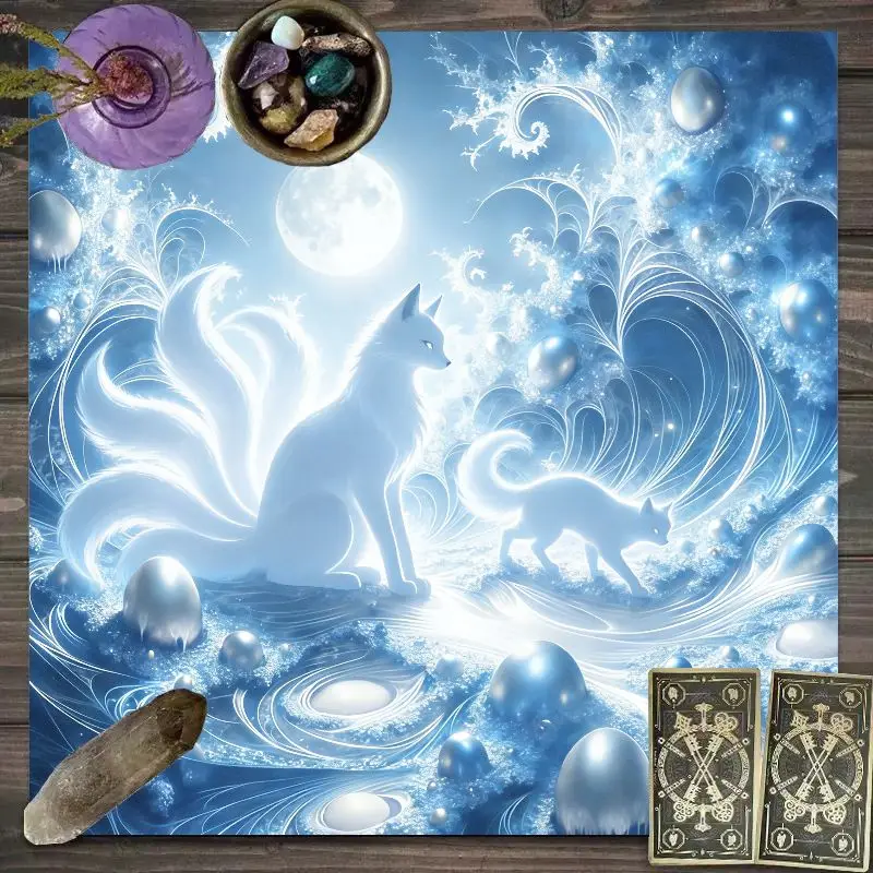 VIKAMA Sacred Geometry Altar Cloth Purple Gold Metatron Cube Tarot Table Mat for Divination