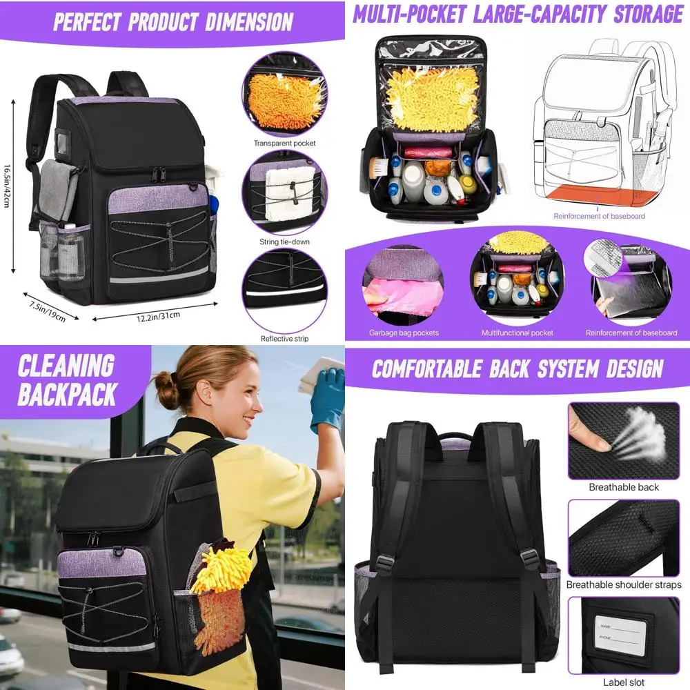 

Сумка для домашнего хозяйства с нижним лотком и несколькими карманами для эффективной организации чистящих средств