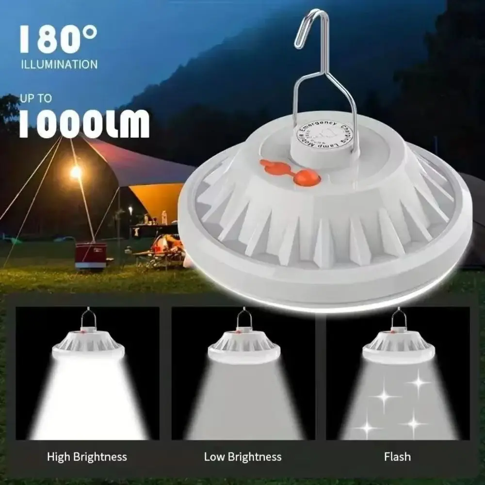 

ABS LED Camping Lights 3 Lighting Modes Rechargeable Waterproofs Tent Lamp High Lumen with Hook Camping Charge Lantern