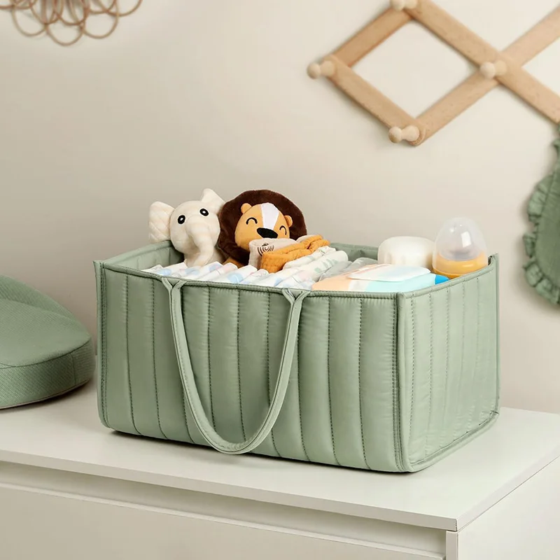 Portable Baby Diaper Organizer Bag Folding High Capacity Diaper Caddies & Stackers Travel-Friendly Baby Essentials Storage Bag