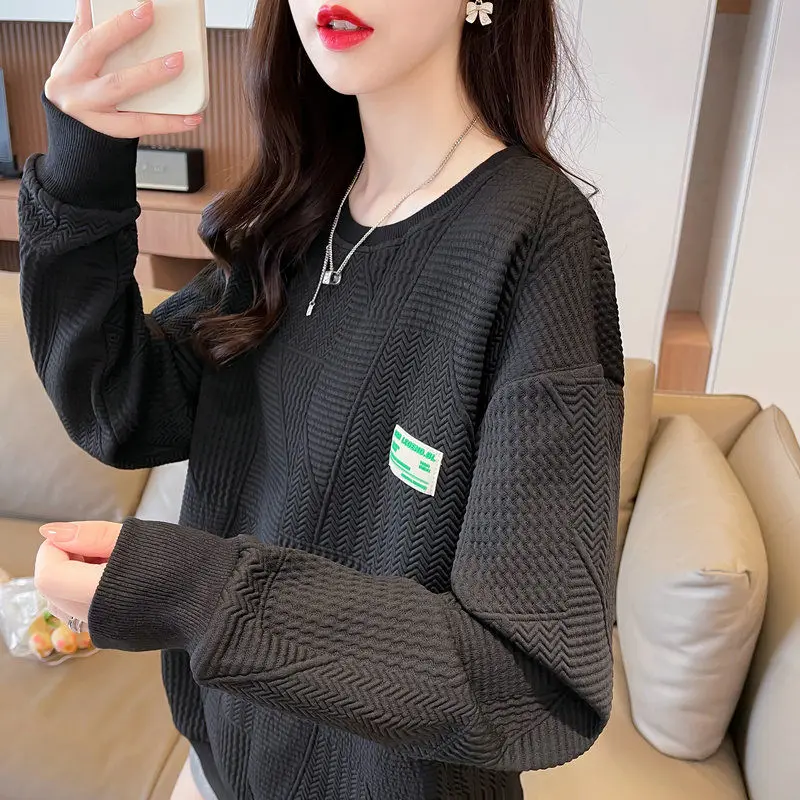 Women's Clothing Casual Korean Fashion Loose Youth Lively Bright Easy Close to the People Wild Popularity Long Sleeve Pullover