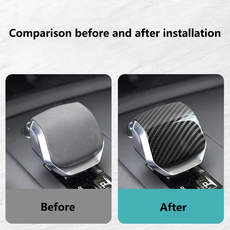 Carbon Fiber ABS Gear Shift Knob Cover Car Accessories Trim For Land Rover Discovery 5 Range Rover Sport Velar Evoque F-Pace