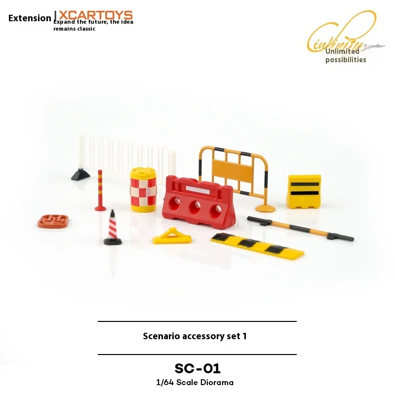

Toyean Xcartoys 1:64 Аксессуары для миниатюрных дорожных средств — набор опор для диорамы Sc01 с блокировкой ограждения и ограждения.