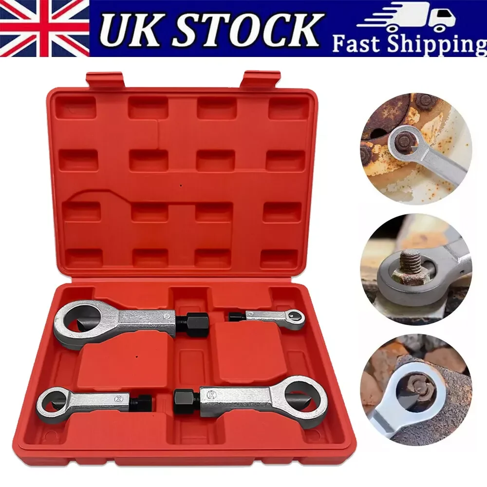 4x Nut Bolt Splitter Rusted Broken Nut Breaker Remover Removal Set Tool 9-27mm Manual Pressure Cracker Extractor UK Remover