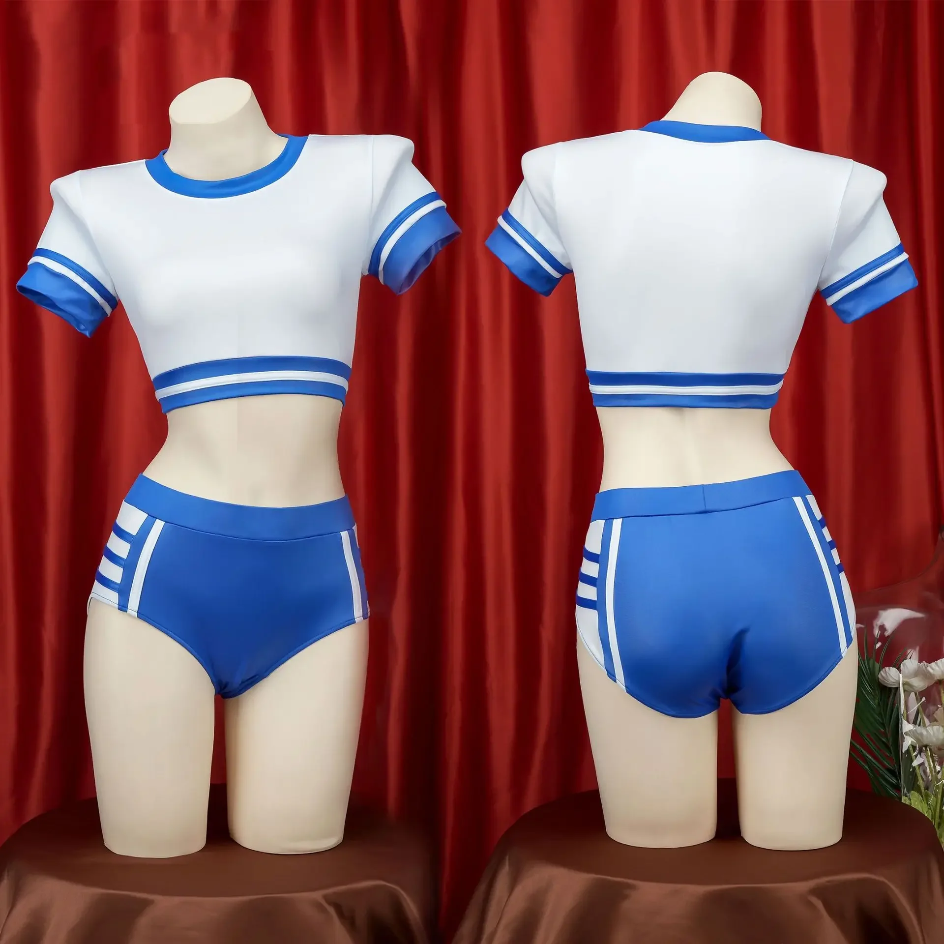 Lolita Anime Cosplay Traje para Mulheres, Uniformes Escolares, Terno Esportivo, Uniformes Sexy, Montagem Apertada, Conjunto de Lingerie Curta, Presentes para Meninas Estudantis