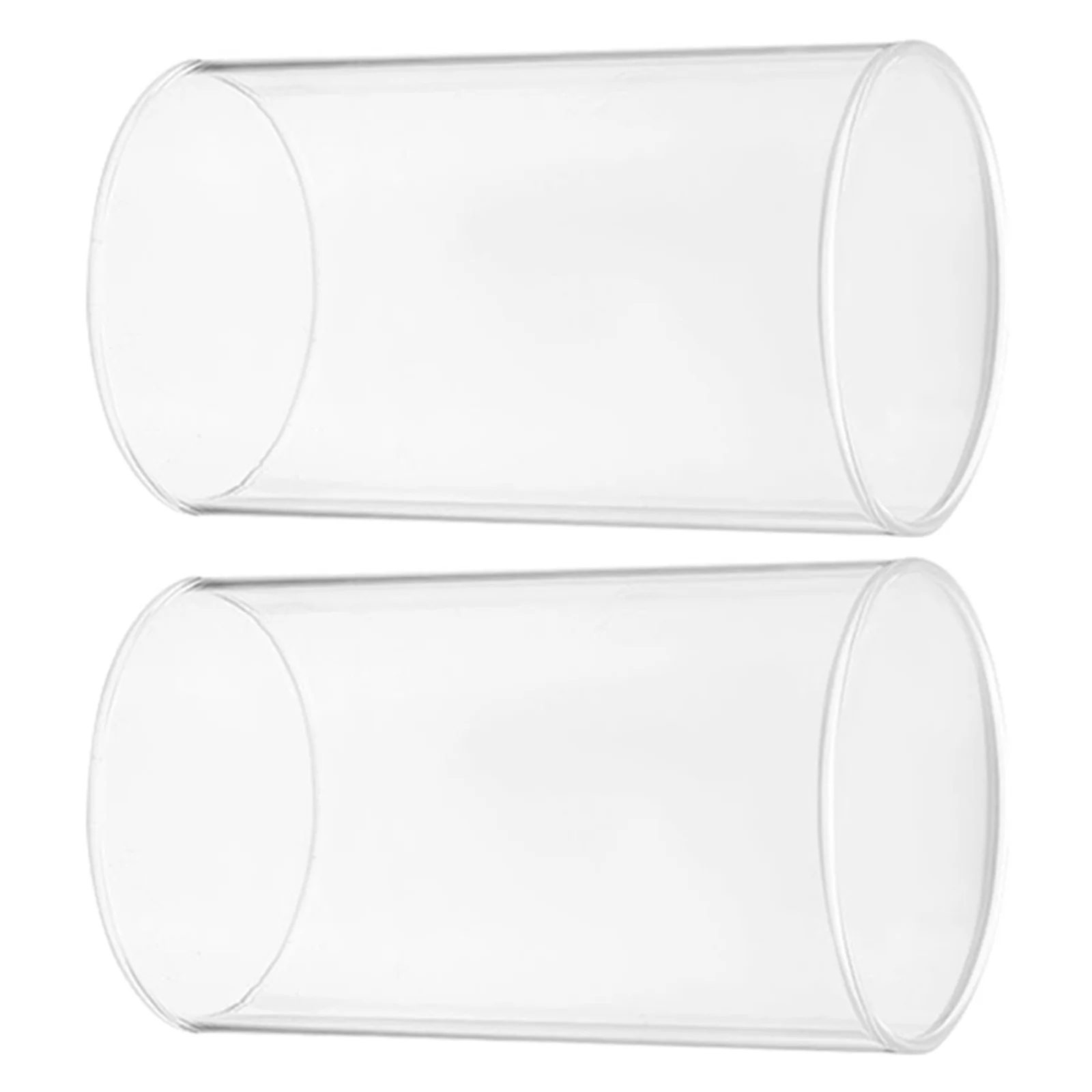 2Pcs Household Shades Clear Glass Tube Cover for Creative Decoration Supply Cylinder Candleholders