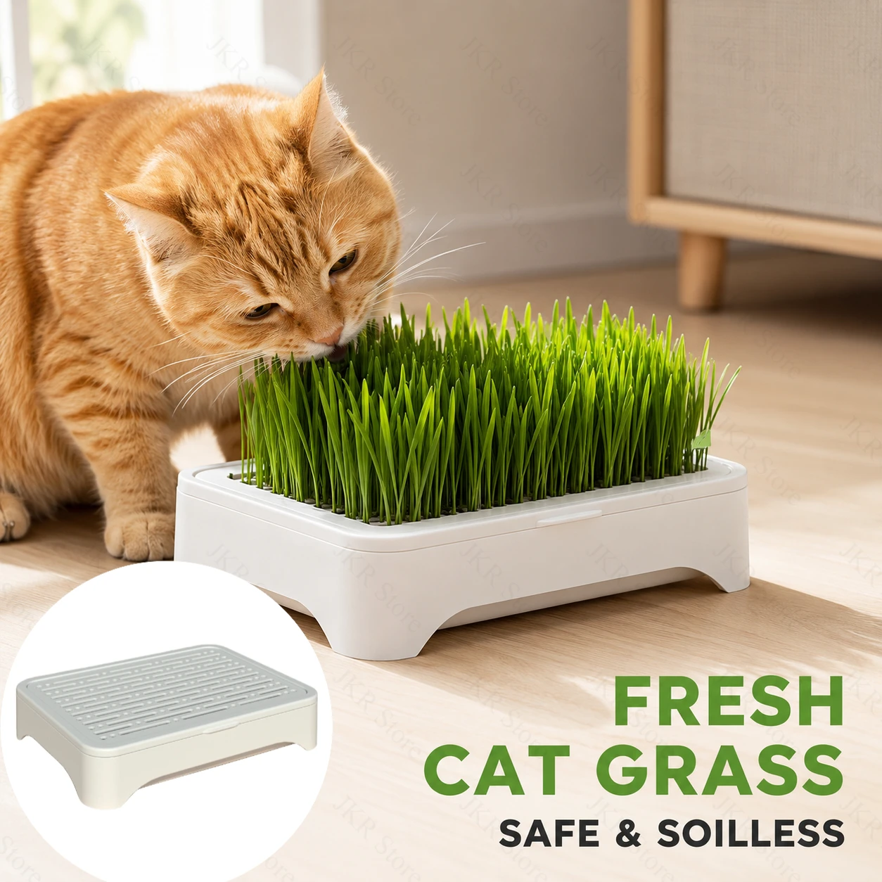 Pet Cat Grass Hydroponic Planter Pot Kitten Wheat Seedling Soilless Planting Device for Indoor Home Garden Plant Care - view 2