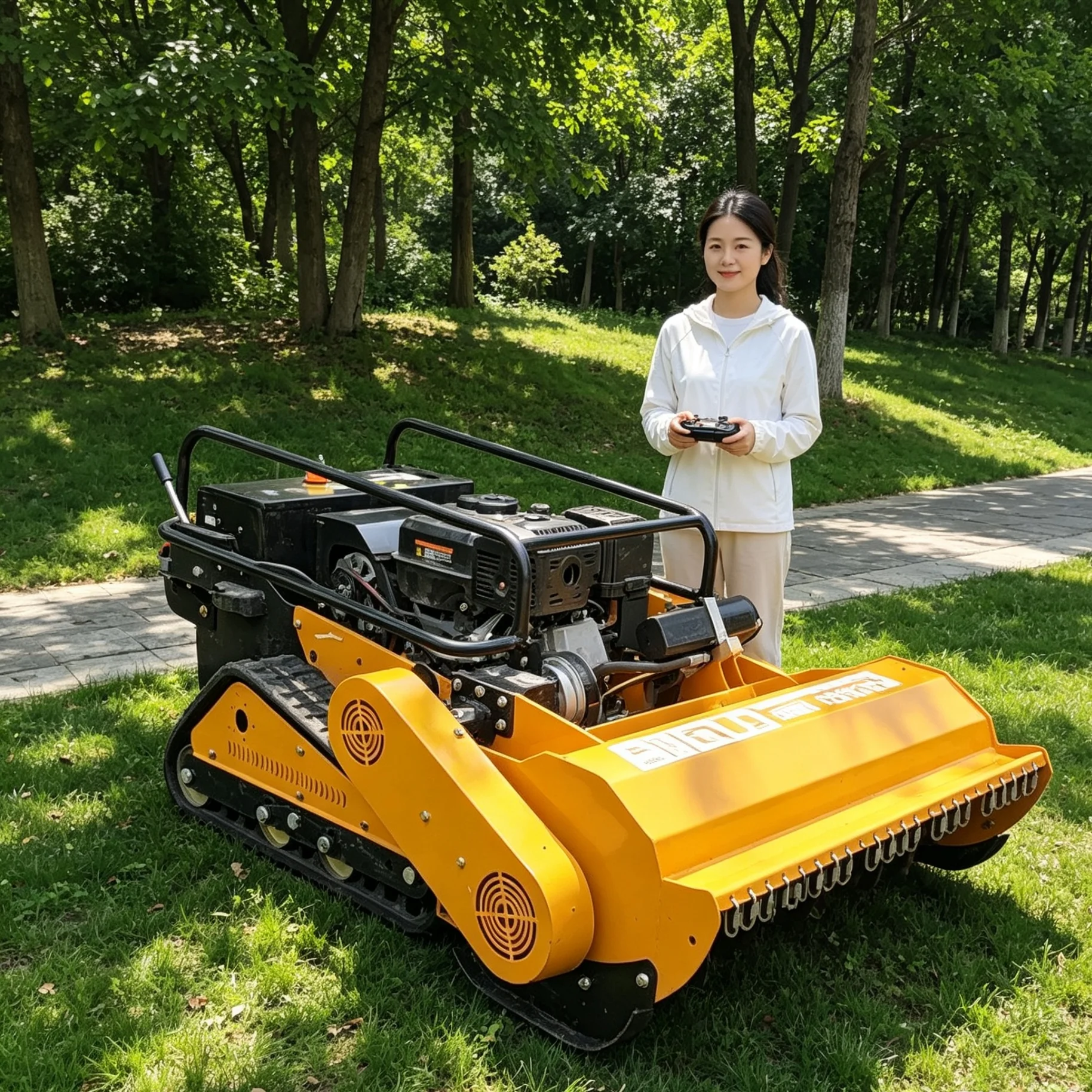 Customized Wide Sloped Orchard 1000SPro Tracked Lawn Mower, Heavy‑Duty Industrial Wireless Remote Controller For Rough Terrain M