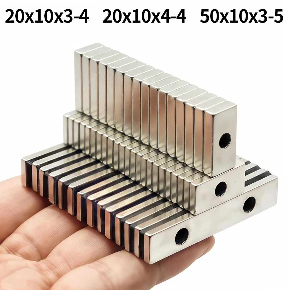 Super Strong Neodymium Magnet  N35 NdfeB Permanent Magnetic imanes Block with holes Powerful Magnets Refrigerator Magnet