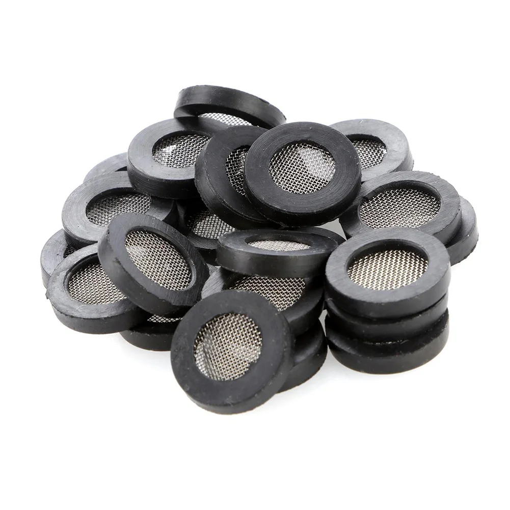 24 Piece Garden Hose Washer Assembly with Filter Net and Resistant Frame for 3/4 Inch Hose Sprinkler and Valve Use