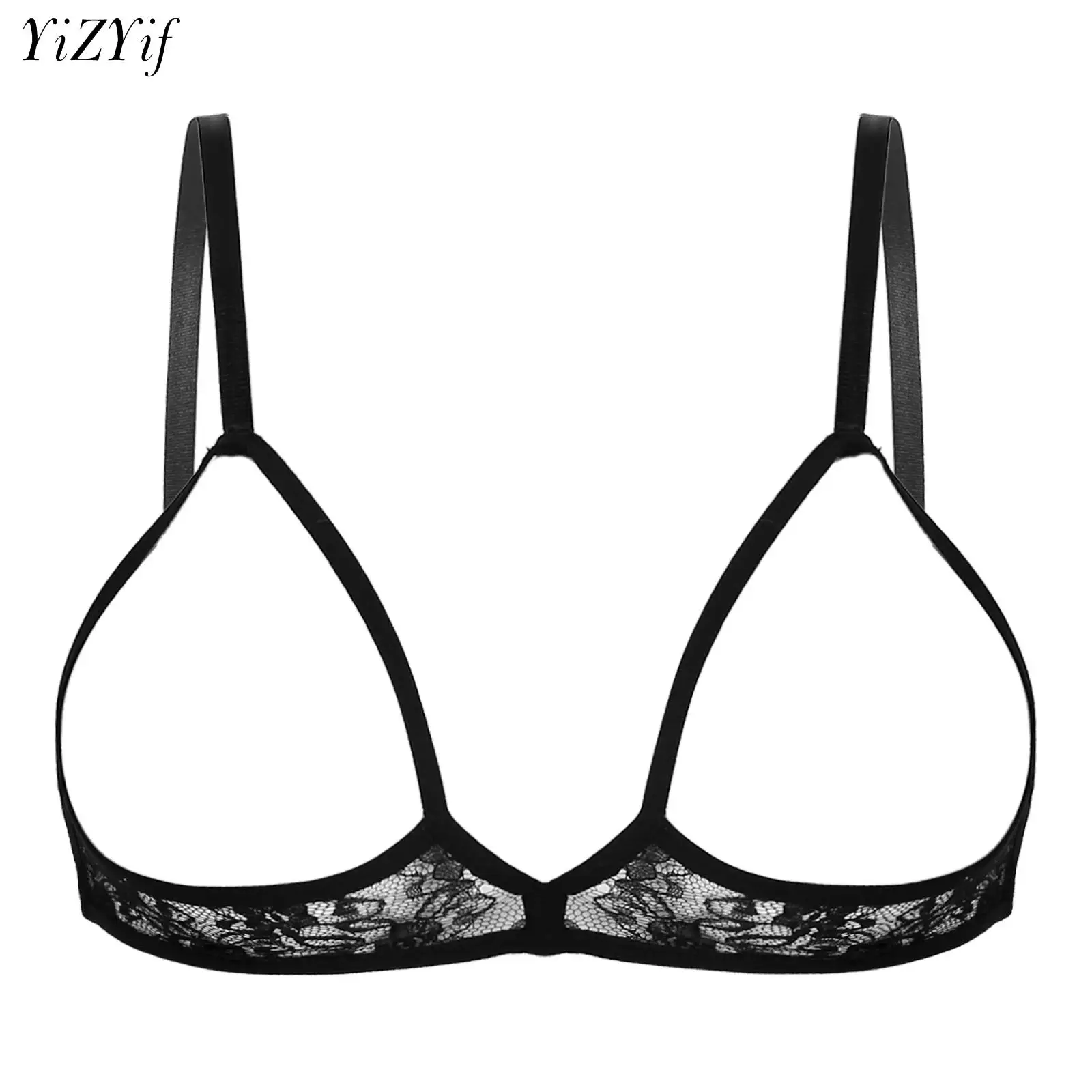 Lingerie Sexy da donna pizzo floreale scava fuori reggiseno senza fili top erotico capezzolo aperto seno sfoderato Bralette reggiseno intimo