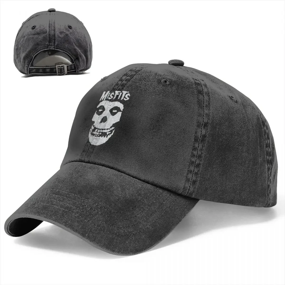 Misfits White Skull Baseball Caps Retro Distressed Washed Music Snapback Hat Men Women Outdoor Unstructured Soft Hats Cap