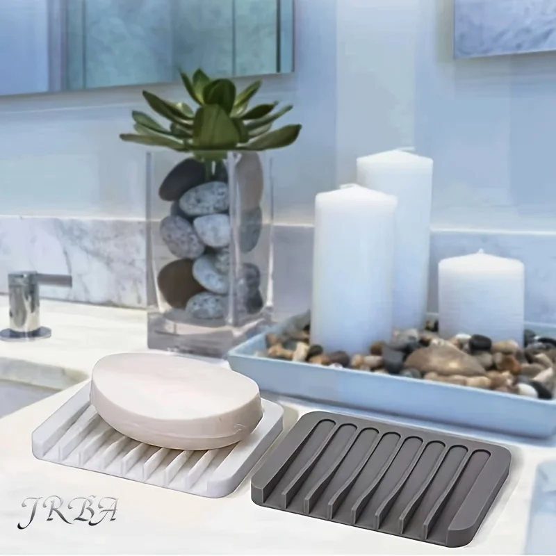 1-Pack Free Punch Soap Box Silicone Draining Soap Holder Creative Kitchen Bathroom Countertop Non-slip Shelf