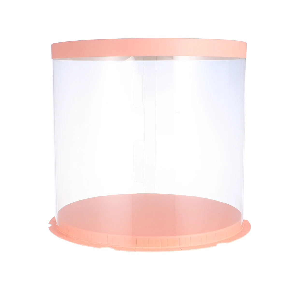 

Plastic Cake Box Round Cake Packaging Boxes Transparent Organizer for Home Dessert Shop (Pink, Double-layer) (8inch)