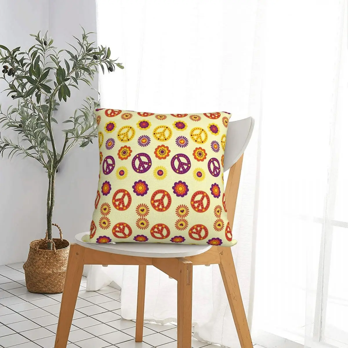 Peace Foral Love Pattern Pillow Cases Cushion Covers Custom Decorative Throw Pillow Case Cover for Home 18