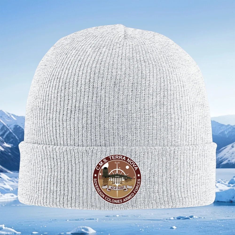 Terra Nova, AC-P Fleet-logo, ruimteschip. Mannen Vrouwen Unisex Gebreide Muts Beanie Pullover Cap Winter Thermisch Warm Kerstmis Outdoor Cyc