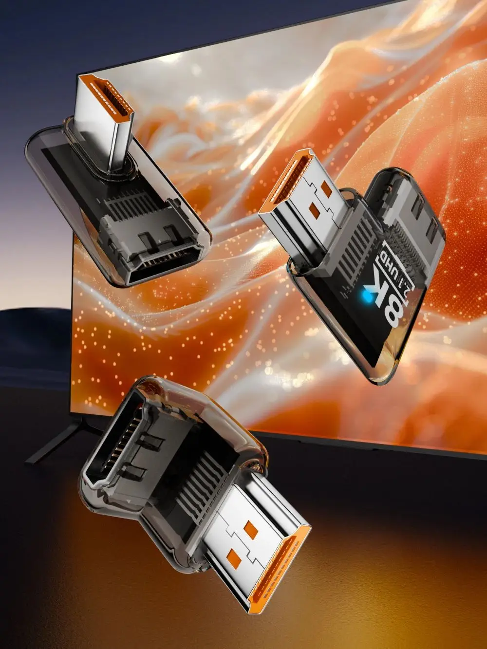 Adaptateur 2.1 compatible HDMI 90 270 360 degrés, connecteur mâle à femelle 8K @ 60Hz, extension compatible HDMI pour ordinateur portable HDTV PS4 PS5