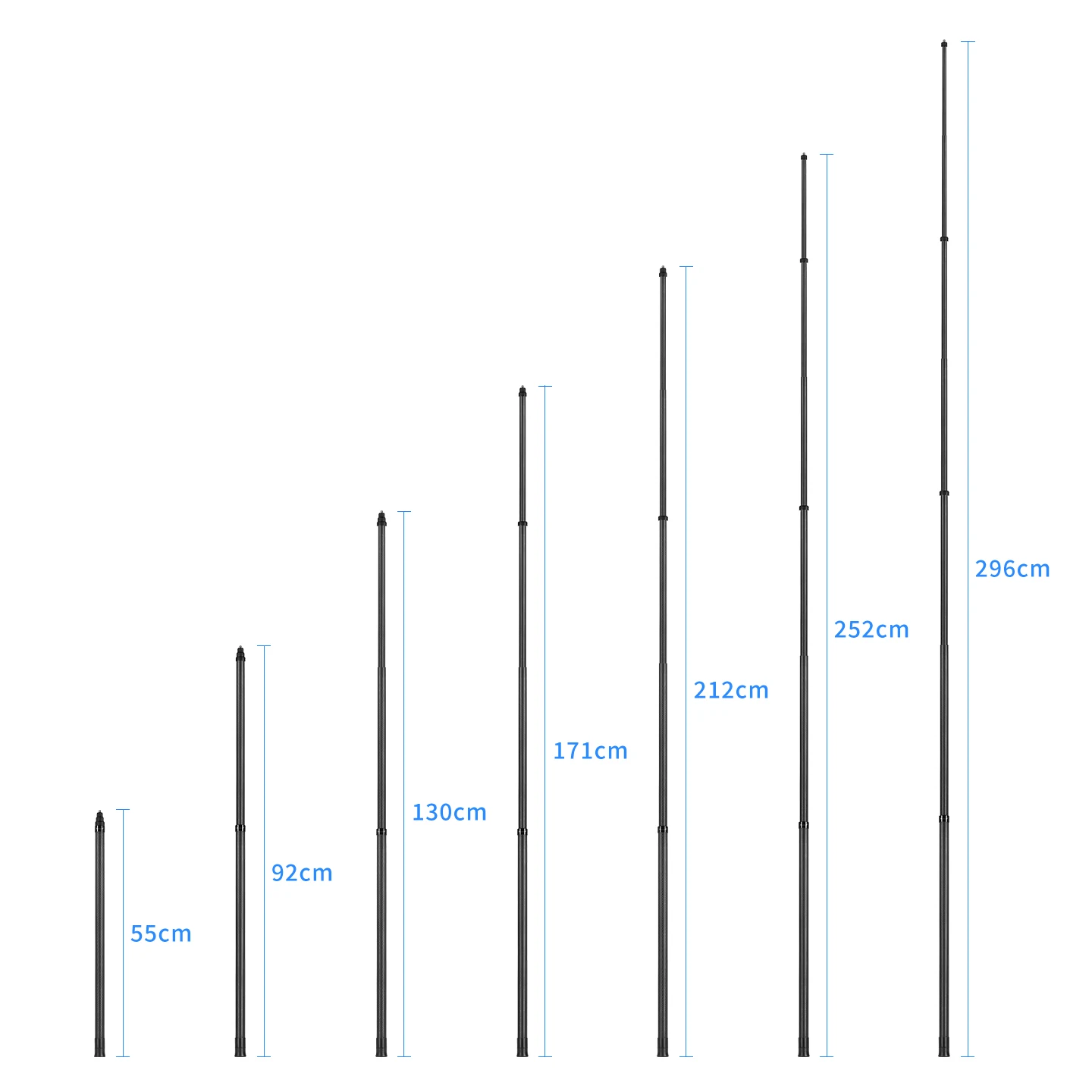 

Универсальный удлинитель из углеродного волокна 1,5 м/3 м, палка для селфи, монопод, экшн-камеры на 360°, телескопический настольный штатив, быстросъемное крепление