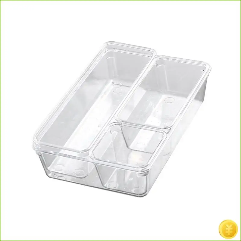 4 Piece Premium Acrylic Drawer Organizer Trays Crack-Resistant Crack-Resistant Transparent PS Multi-Use Trays