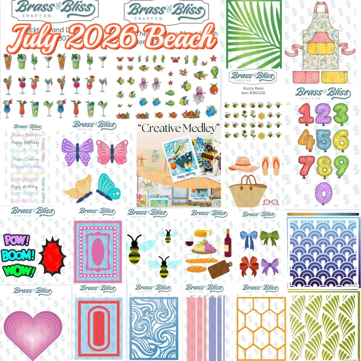 Beach Party Cheer New Metal Cutting Dies Stamps Stencil for DIY Making Card Scrapbook Embossed Paper Album Craft Supplies 2026