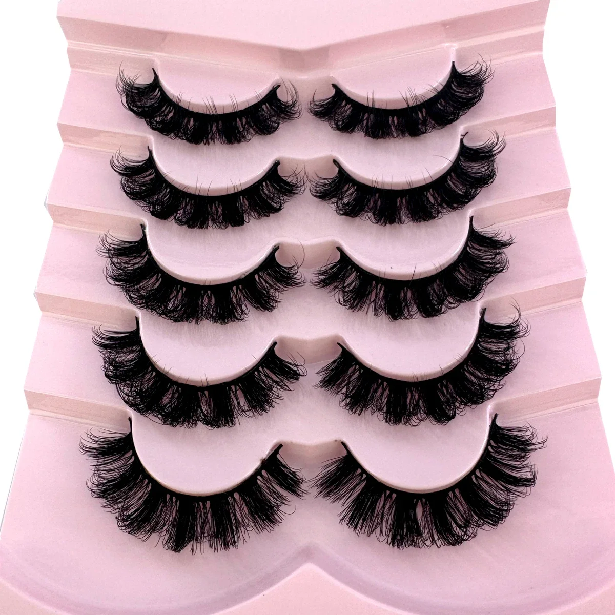 AMSDCN 5D Fluffy Russian Strip Lashes DD Curl Lashes 3D Eyelashes Reusable Fluffy False Lashes Russian Extensions Makeup for Be