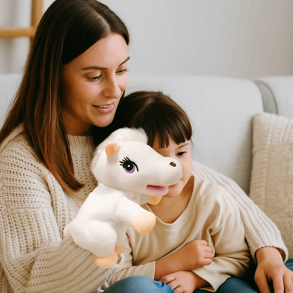 Horse Animal Little Horse Puppet Simulation Storytelling Stuffed Plush Horse Toys Soft Early Education Hand Finger Story Puppet