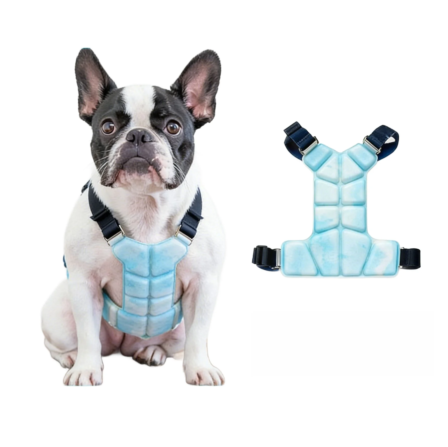 Pet Cooling Vest PCM Ice Pad Reusable Phase Change Material Adjustable Straps Breathable Waterproof For Medium Large Parts