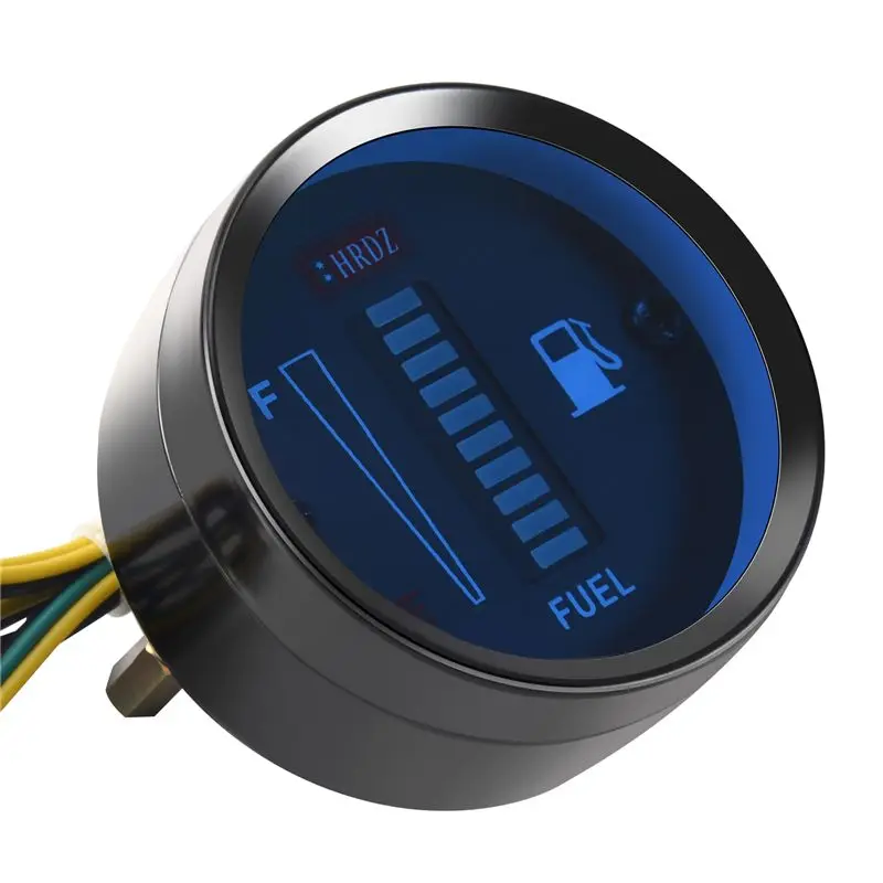 A30P-24V 2 Inch 52Mm Universal Car Motorcycle Fuel Level Meter Gauge LED Light Display Fuel Tank Gauge Boat Truck RV